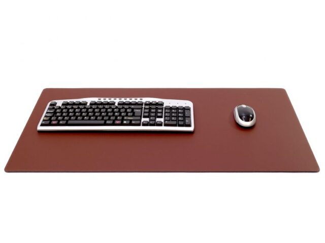 Lavoisier Maroquinier - Grand sous-main en cuir marron - 80x40 cm