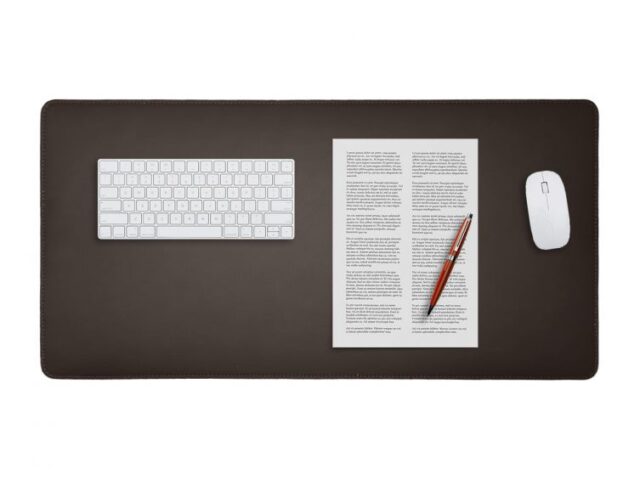 LAVOISIER Maroquinier - Grand sous-main en cuir marron foncé – 80×40 cm