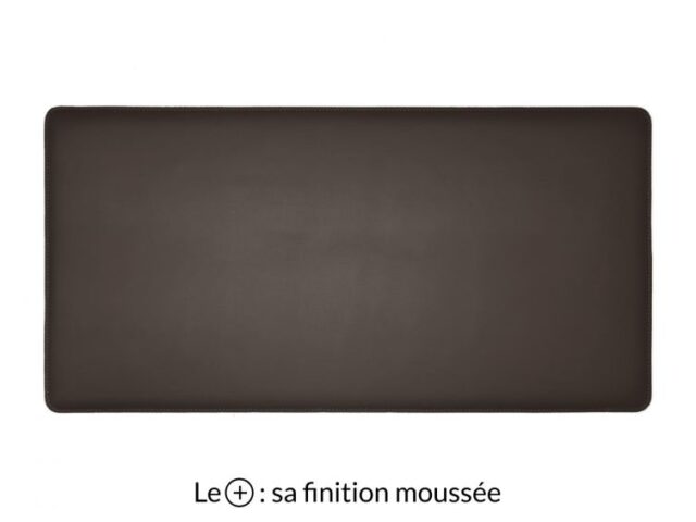 Lavoisier Maroquinier - Grand sous-main en cuir marron foncé "Premium" - 80x40 cm