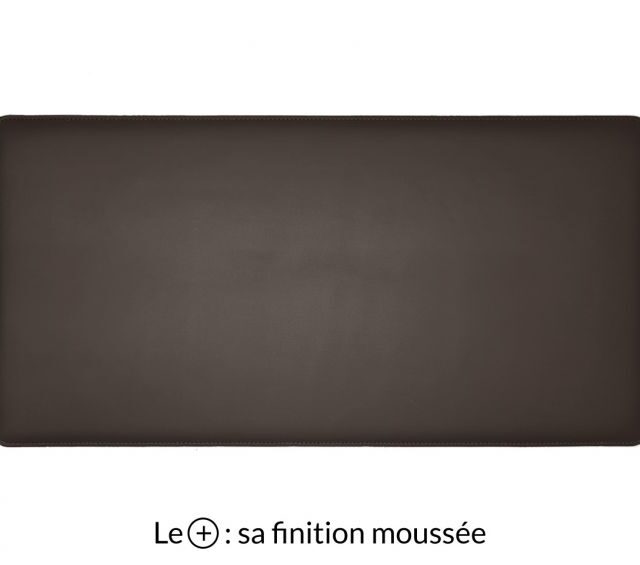 Lavoisier Maroquinier - Grand sous-main en cuir marron foncé "Premium" - 80x40 cm