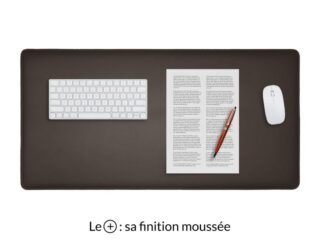LAVOISIER Maroquinier - Grand sous-main en cuir marron foncé “Premium” – 80×40 cm