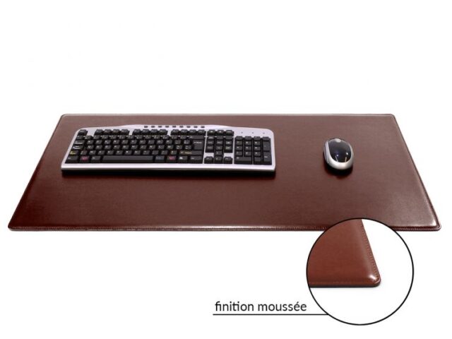 Lavoisier Maroquinier - Grand sous-main en cuir marron "Premium" - 80x40 cm