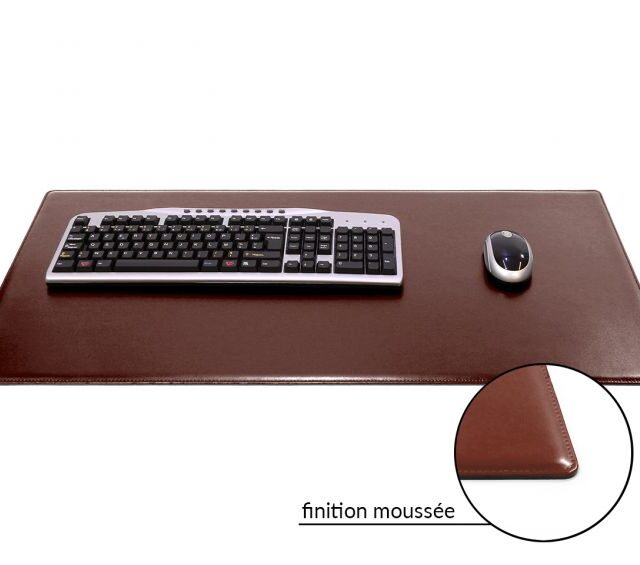 Lavoisier Maroquinier - Grand sous-main en cuir marron "Premium" - 80x40 cm