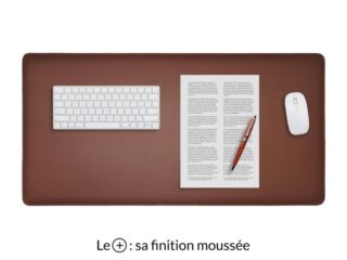 LAVOISIER Maroquinier - Grand sous-main en cuir marron “Premium” – 80×40 cm
