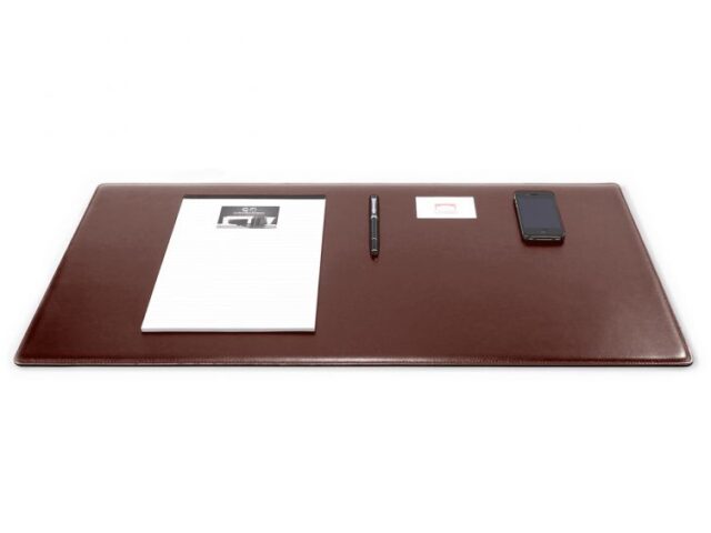 Lavoisier Maroquinier - Grand sous-main en cuir marron "Premium" - 80x40 cm