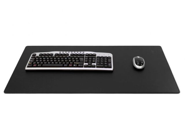 Lavoisier Maroquinier - Grand sous-main en cuir noir - 80x40 cm