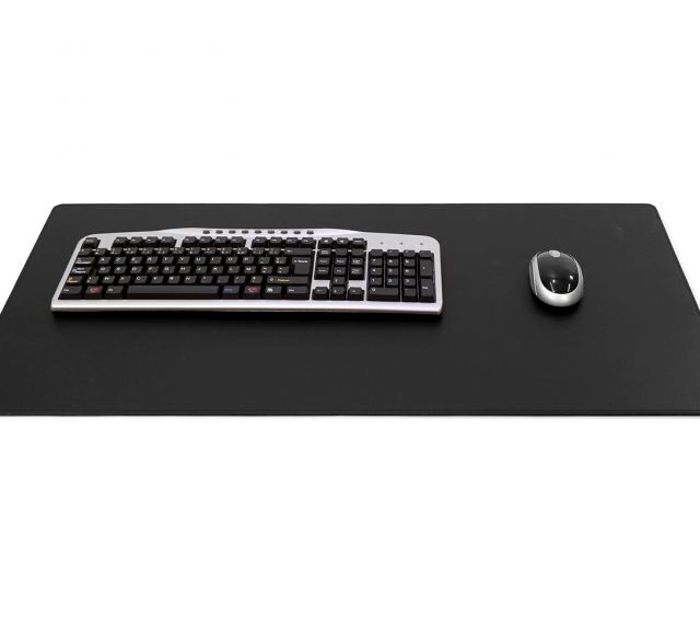 Lavoisier Maroquinier - Grand sous-main en cuir noir - 80x40 cm