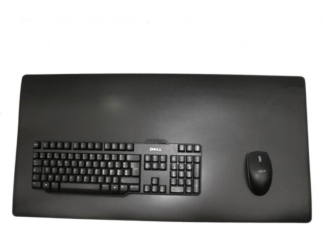 Lavoisier Maroquinier - Grand sous-main en cuir noir - 80x40 cm