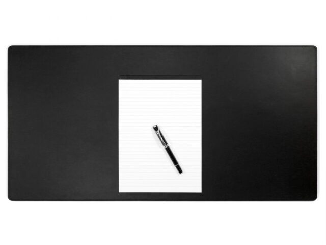 Lavoisier Maroquinier - Grand sous-main en cuir noir - 80x40 cm