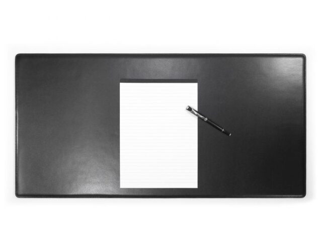 Lavoisier Maroquinier - Grand sous-main en cuir noir "Premium" - 80x40 cm