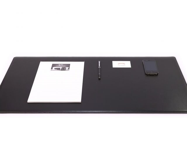 Lavoisier Maroquinier - Grand sous-main en cuir noir "Premium" - 80x40 cm