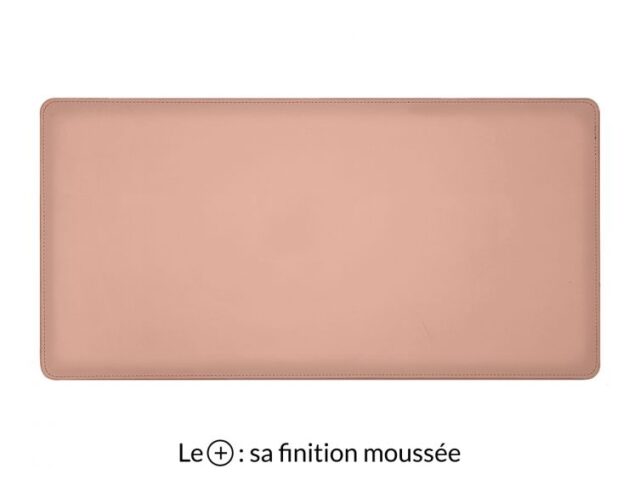 Lavoisier Maroquinier - Grand sous-main en cuir rose "Premium" - 80x40 cm
