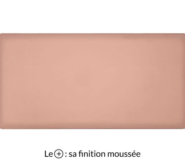Lavoisier Maroquinier - Grand sous-main en cuir rose "Premium" - 80x40 cm