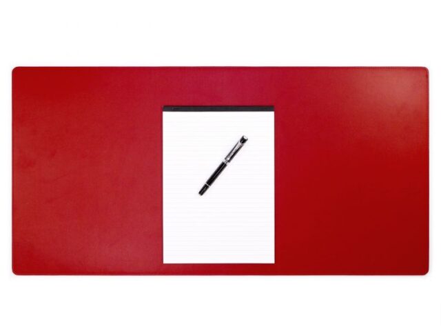 Lavoisier Maroquinier - Grand sous-main en cuir rouge coquelicot - 80x40 cm