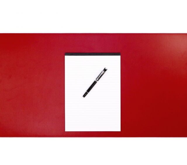 Lavoisier Maroquinier - Grand sous-main en cuir rouge coquelicot - 80x40 cm