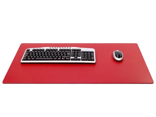 Lavoisier Maroquinier - Grand sous-main en cuir rouge coquelicot - 80x40 cm