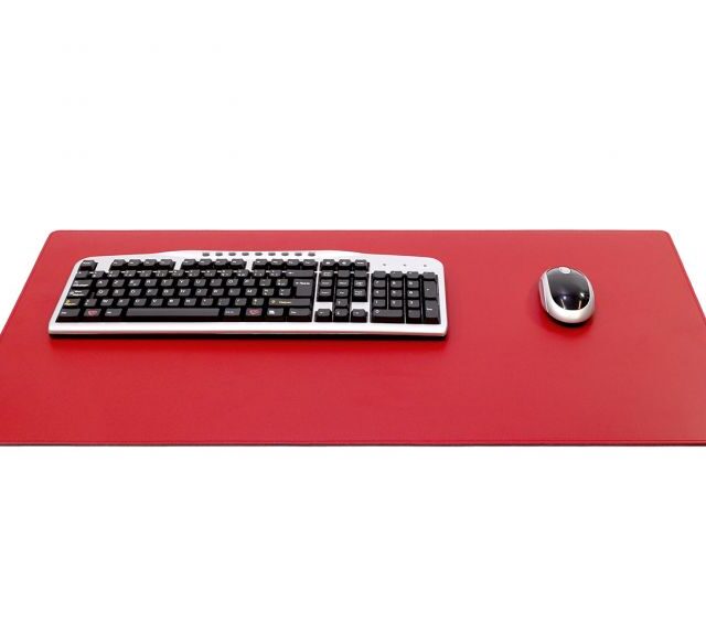 Lavoisier Maroquinier - Grand sous-main en cuir rouge coquelicot - 80x40 cm