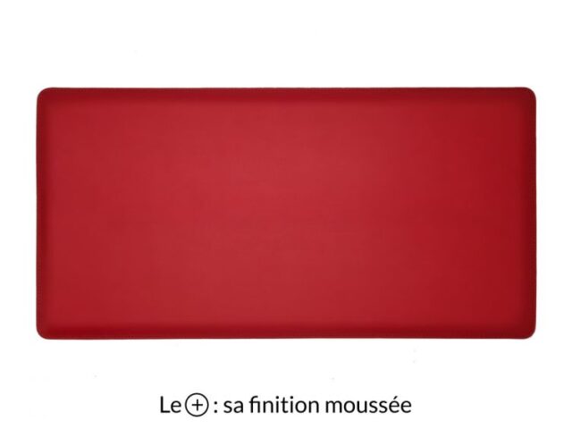 Lavoisier Maroquinier - Grand sous-main en cuir rouge coquelicot "Premium" - 80x40 cm