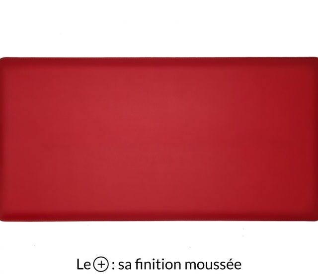Lavoisier Maroquinier - Grand sous-main en cuir rouge coquelicot "Premium" - 80x40 cm