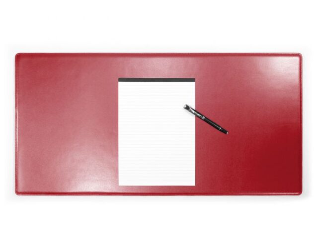 Lavoisier Maroquinier - Grand sous-main en cuir rouge coquelicot "Premium" - 80x40 cm