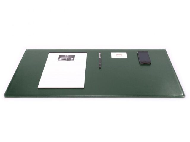 Lavoisier Maroquinier - Grand sous-main en cuir vert anglais "Premium" - 80x40 cm