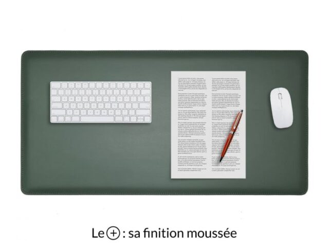 LAVOISIER Maroquinier - Grand sous-main en cuir vert anglais “Premium” – 80×40 cm