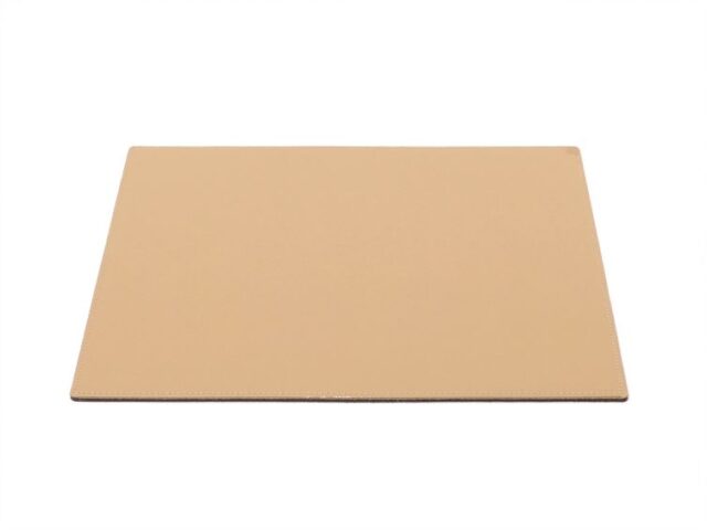 Lavoisier Maroquinier - Grand tapis de souris en cuir beige café latte - XL - 38x32 cm