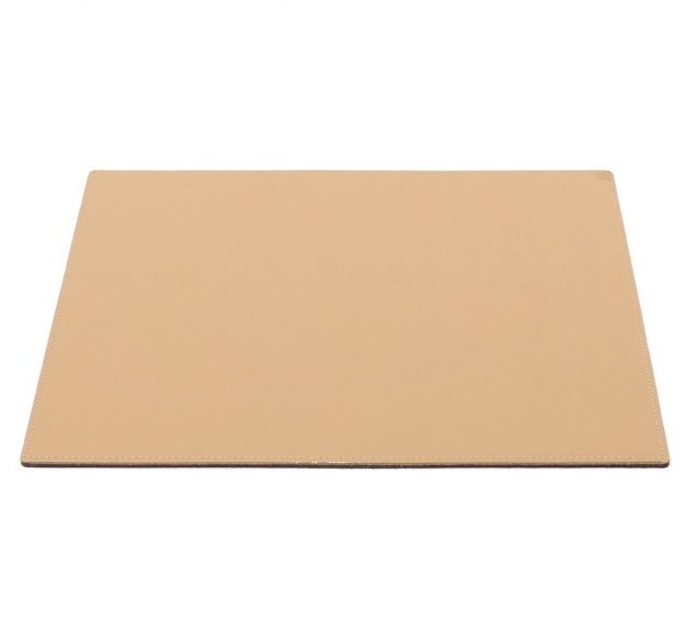 Lavoisier Maroquinier - Grand tapis de souris en cuir beige café latte - XL - 38x32 cm