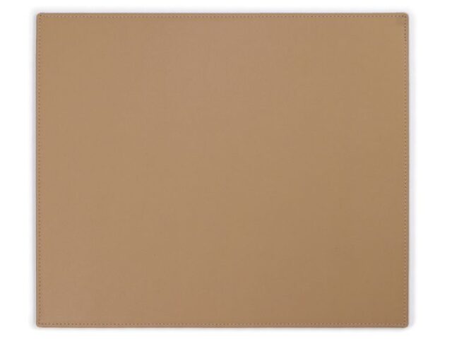 Lavoisier Maroquinier - Grand tapis de souris en cuir beige café latte - XL - 38x32 cm