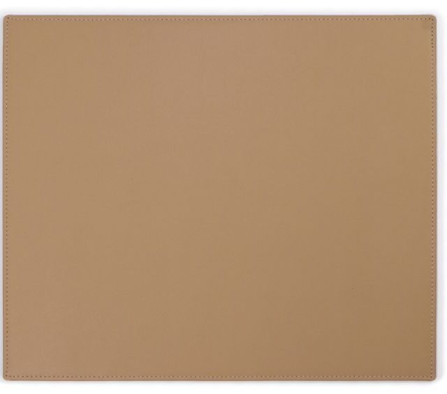 Lavoisier Maroquinier - Grand tapis de souris en cuir beige café latte - XL - 38x32 cm