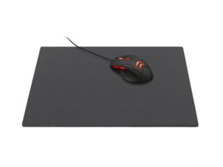 LAVOISIER Maroquinier - Grand tapis de souris en cuir gris fer – XL – 38×32 cm