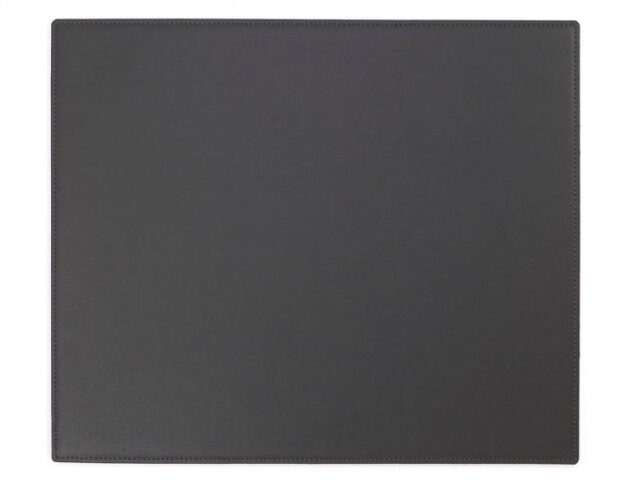 Lavoisier Maroquinier - Grand tapis de souris en cuir gris fer - XL - 38x32 cm