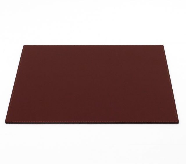 Lavoisier Maroquinier - Grand tapis de souris en cuir marron - XL - 38x32 cm