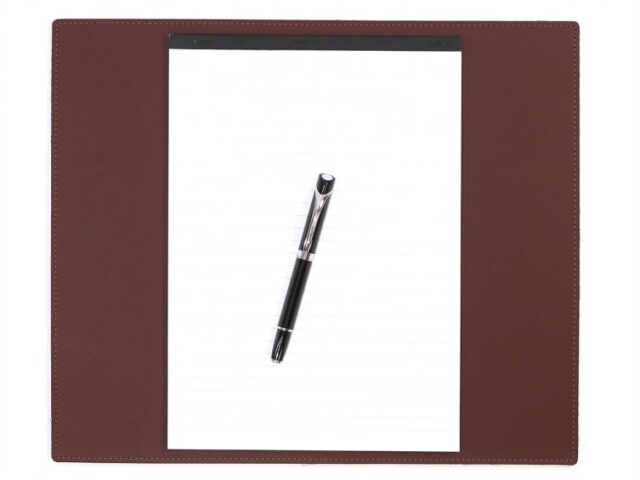 Lavoisier Maroquinier - Grand tapis de souris en cuir marron - XL - 38x32 cm