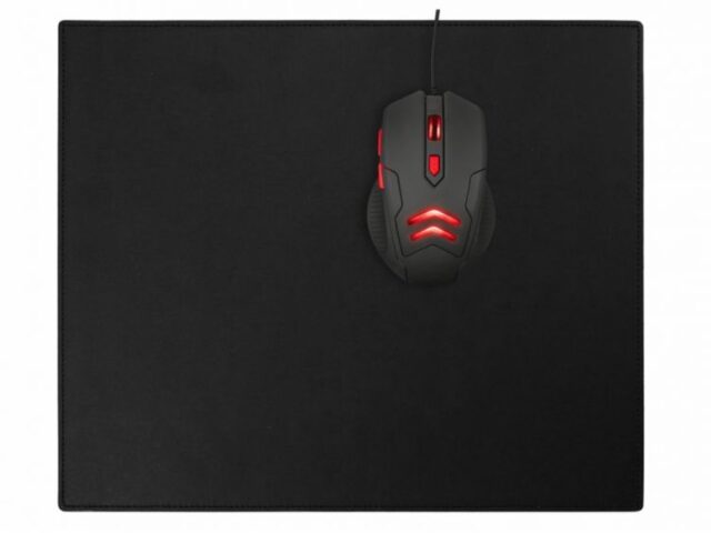 Lavoisier Maroquinier - Grand tapis de souris en cuir noir - XL - 38x32 cm