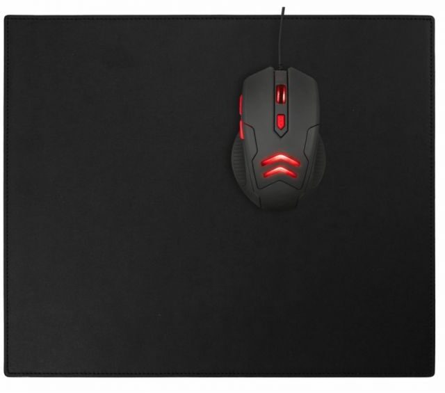 Lavoisier Maroquinier - Grand tapis de souris en cuir noir - XL - 38x32 cm