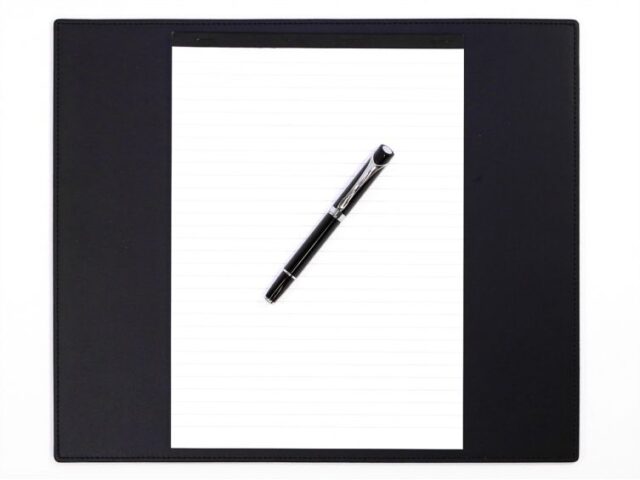 Lavoisier Maroquinier - Grand tapis de souris en cuir noir - XL - 38x32 cm