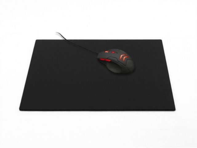 LAVOISIER Maroquinier - Grand tapis de souris en cuir noir – XL – 38×32 cm