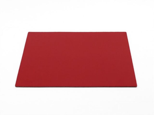 Lavoisier Maroquinier - Grand tapis de souris en cuir rouge coquelicot - XL - 38x32 cm