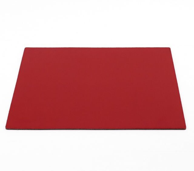 Lavoisier Maroquinier - Grand tapis de souris en cuir rouge coquelicot - XL - 38x32 cm