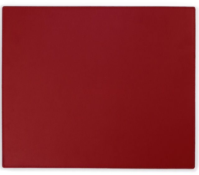 Lavoisier Maroquinier - Grand tapis de souris en cuir rouge coquelicot - XL - 38x32 cm