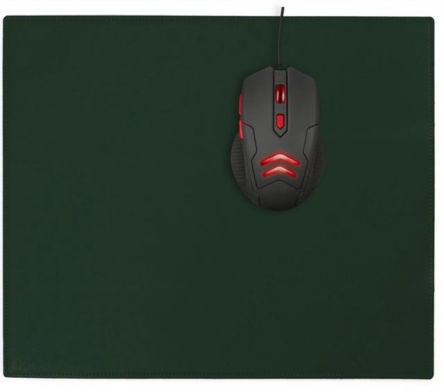 Lavoisier Maroquinier - Grand tapis de souris en cuir vert anglais - XL - 38x32 cm