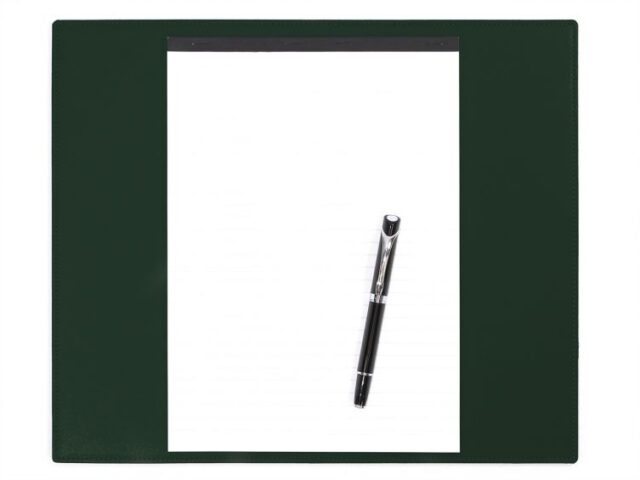 Lavoisier Maroquinier - Grand tapis de souris en cuir vert anglais - XL - 38x32 cm