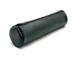 LAVOISIER Maroquinier - Grande trousse ronde en cuir vert anglais