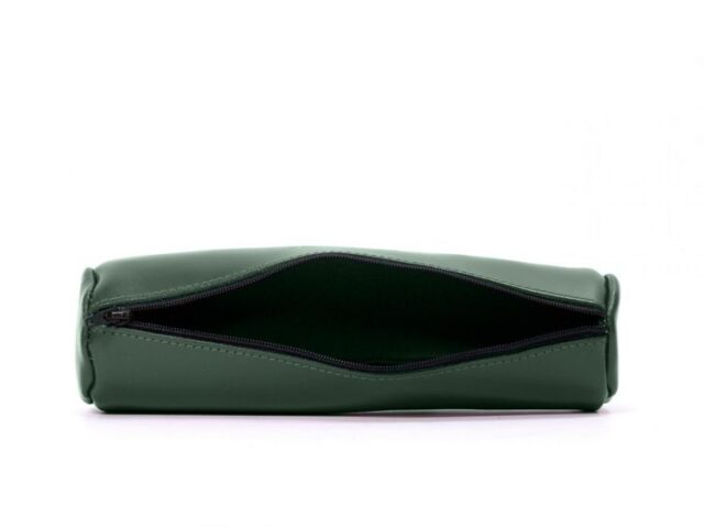 Lavoisier Maroquinier - Grande trousse ronde en cuir vert anglais