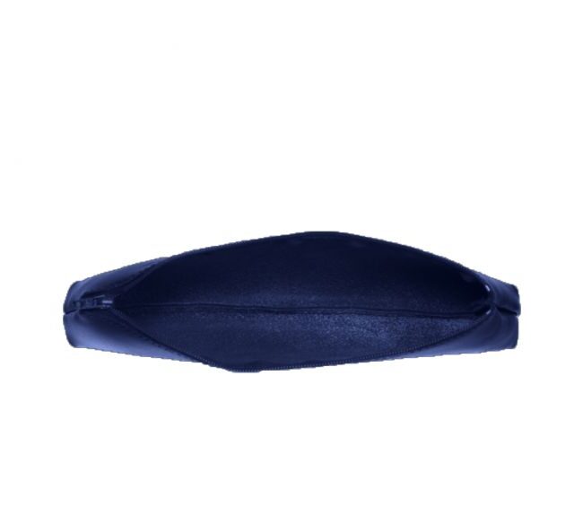 Lavoisier Maroquinier - Grande trousse triangle en cuir bleu cobalt
