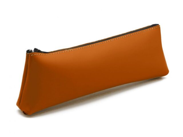 Lavoisier Maroquinier - Grande trousse triangle en cuir gold