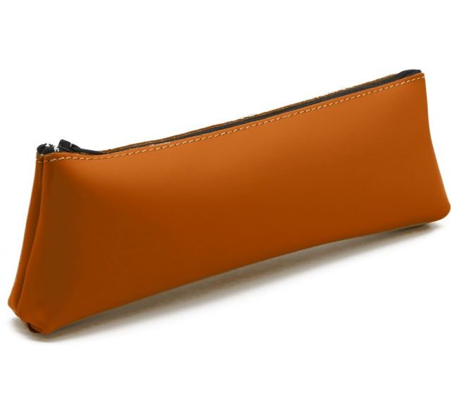 Lavoisier Maroquinier - Grande trousse triangle en cuir gold