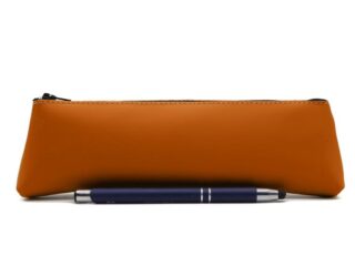 LAVOISIER Maroquinier - Grande trousse triangle en cuir gold