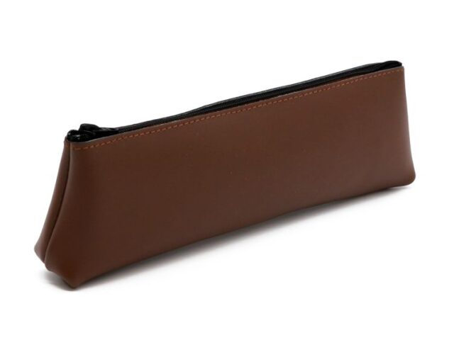 Lavoisier Maroquinier - Grande trousse triangle en cuir marron